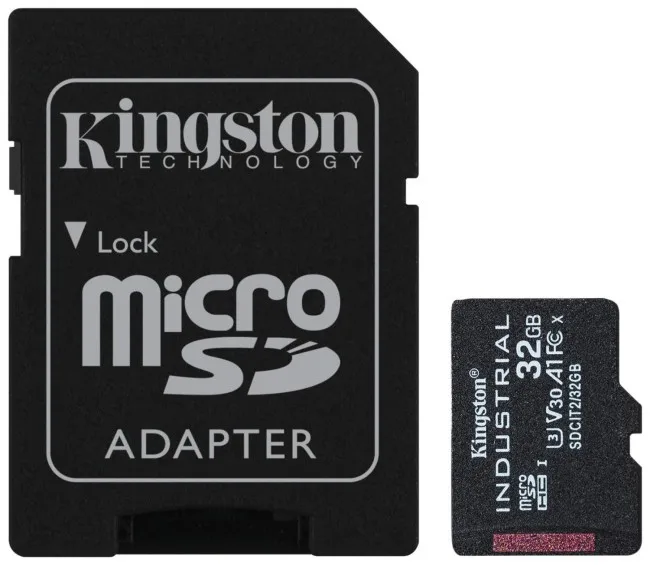 Kartë memorie Kingston Industrial microSDHC / 32GB / me SD Adapter