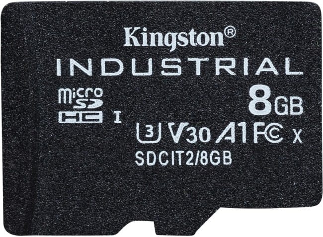 Kartë memorie Kingston Industrial microSDHC 8GB Class 10 A1 pSLC + SD Adapter