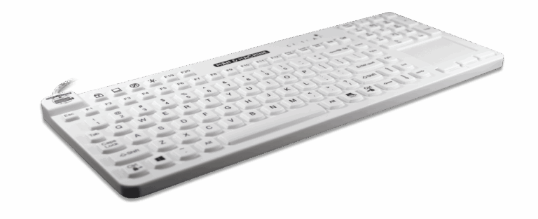 Tastierë Pa kabllo Man & Machine Really Cool Touch Keyboard / DE Layout / USB / Hygienic Silicone - Bardhë
