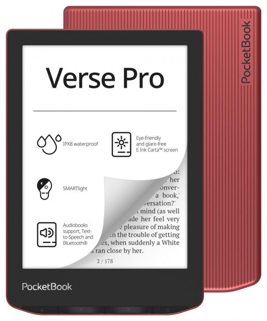 E-book PocketBook Verse Pro (634) / 6 inch / 512MB / 16GB / Bluetooth / Wi-Fi / Touchscreen / E kuqe