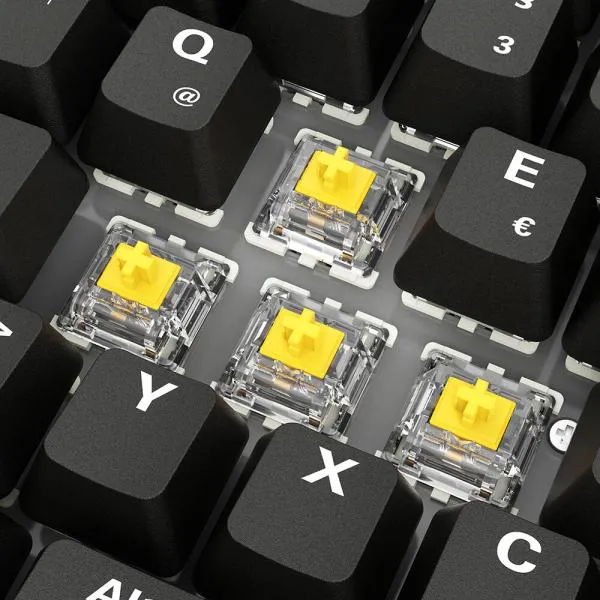 Tastierë Gaming Sharkoon SGK50 S2 PBT Gateron G Pro 3.0 Yellow Wired & Wireless / German Language / QWERTZ - Zezë - Figura 2