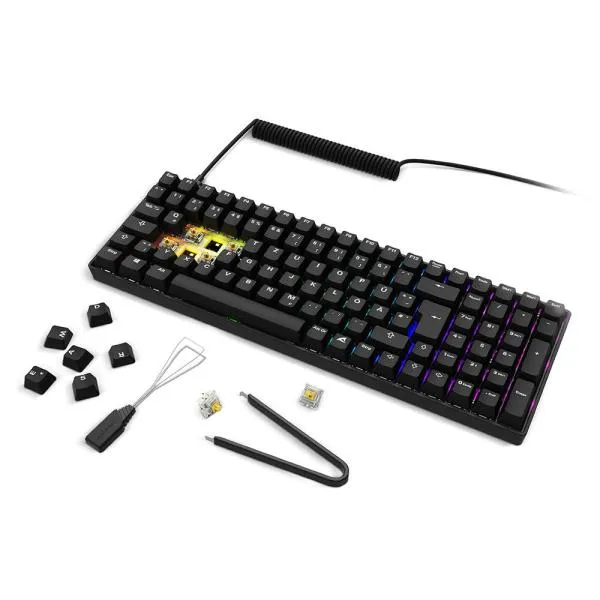 Tastierë Gaming Sharkoon SGK50 S2 PBT Gateron G Pro 3.0 Yellow Wired & Wireless / German Language / QWERTZ - Zezë - Figura 5