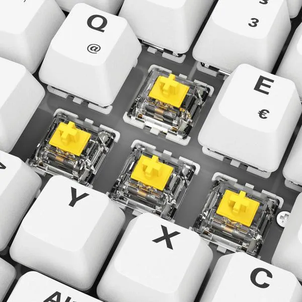 Tastierë Gaming Sharkoon SGK50 S2 PBT Gateron G Pro 3.0 Yellow / German Layout / QWERTZ - Bardhë - Figura 5
