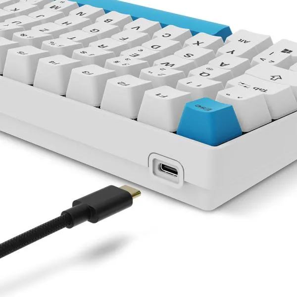 Tastierë Gaming Sharkoon SGK50 S2 PBT Gateron G Pro 3.0 Yellow / German Layout / QWERTZ - Bardhë - Figura 4