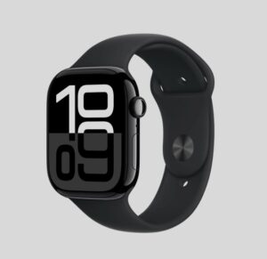 Apple Watch Series 10 GPS 42mm Jet Black Aluminium Case with Sport Band M/L - Black