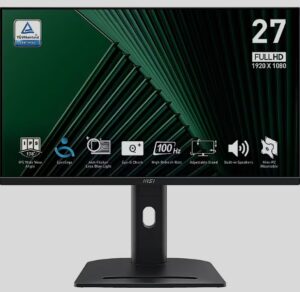 Monitor MSI PRO MP275PGDE / 27″ / Full HD / IPS / 16:9 / 100Hz / 14ms / E zezë