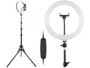 Dritë per Telefon Tracer RING / 30cm / statyw 210cm / 160 diod LED / Tripod / E zezë