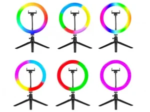 Dritë per Telefon Tracer RING / 26cm / statyw 9cm / 120 diod LED RGB / E zezë - Figura 3