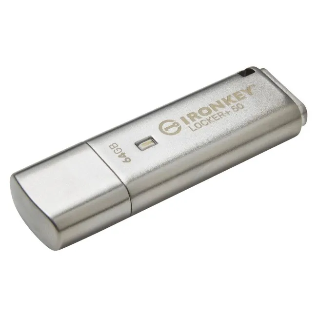 USB Flash Drive Kingston IronKey Locker+ 50 – 64GB / USB 3.0 / Encrypted - Argjend
