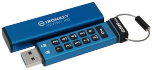 USB Flash Drive Kingston IronKey Keypad 200 – 256GB / AES Encrypted - Blu