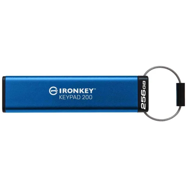 USB Flash Drive Kingston IronKey Keypad 200 – 256GB / AES Encrypted - Blu - Figura 2
