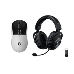 Maus Gaming Logitech G Pro X2 Superstrike - Zezë/Bardhë + Kufje Gaming Logitech G Pro X Wireless e zezë