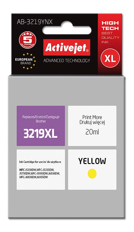 Cartridge Activejet AB-3219YNX / Për Brother LC3219YXL / I verdhë / Compatible
