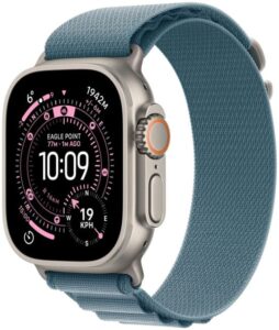 Apple Watch Ultra 3 GPS + Cellular 49mm Natural Titanium Case / Light Blue Alpine Loop - Large