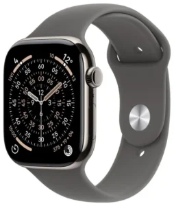 Apple Watch Series 11 GPS + Cellular 46mm Natural Titanium Case / Stone Grey Sport Band - S/M
