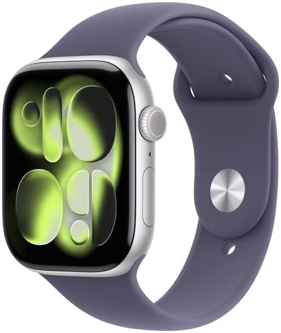 Apple Watch Series 11 GPS 46mm Silver Aluminium Case / Purple Fog Sport Band - S/M