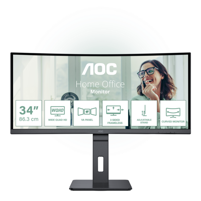 Monitor AOC CU34P3CV / 34 "/ Wide Quad HD VA / Curved / LED / 100 Hz / 4 ms / HDMI + DisplayPort - Zezë