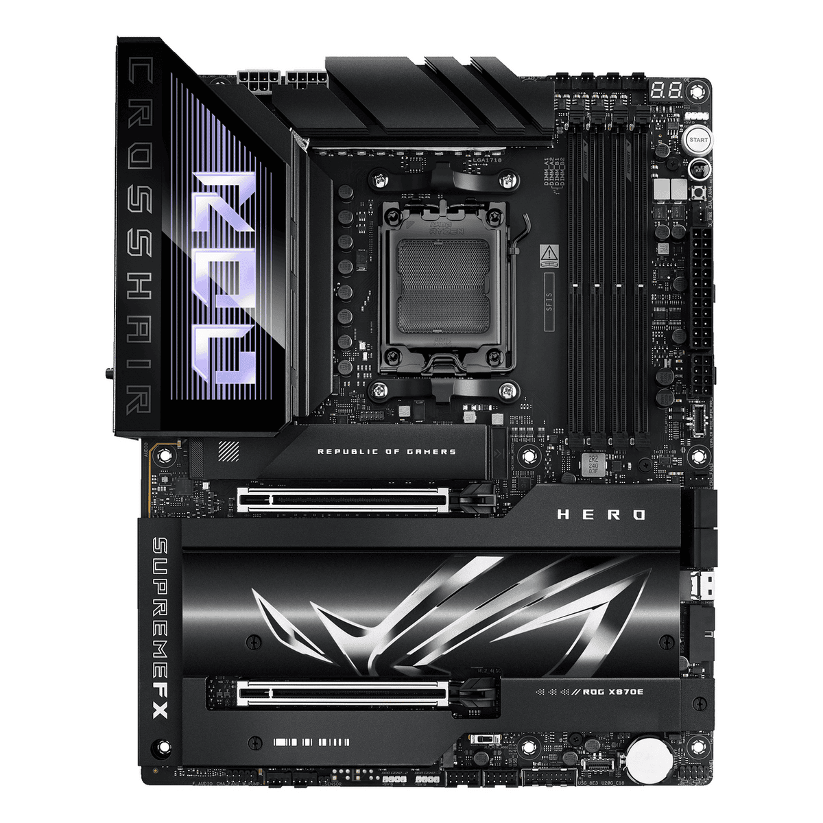 Pllakë Amë Asus ROG Crosshair X870E Hero Motherboard / AMD Chipset – Zezë