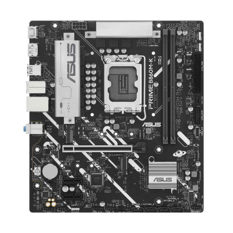 Pllakë Amë Asus Prime B860M-K Motherboard / Intel Chipset / 90MB1JT0-M0EAY0 – Zezë / Gri e Hapur