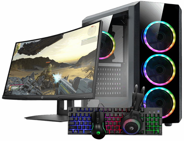 Kompjuter Gaming Beast Series 14 / Ryzen 5 5500 / 16GB / 500GB / RTX 3050 6GB + Monitor HP 24 X24c / 24 inch Full HD VA 4ms 144Hz / Curved + Set 4in1 MARVO CM416 EN