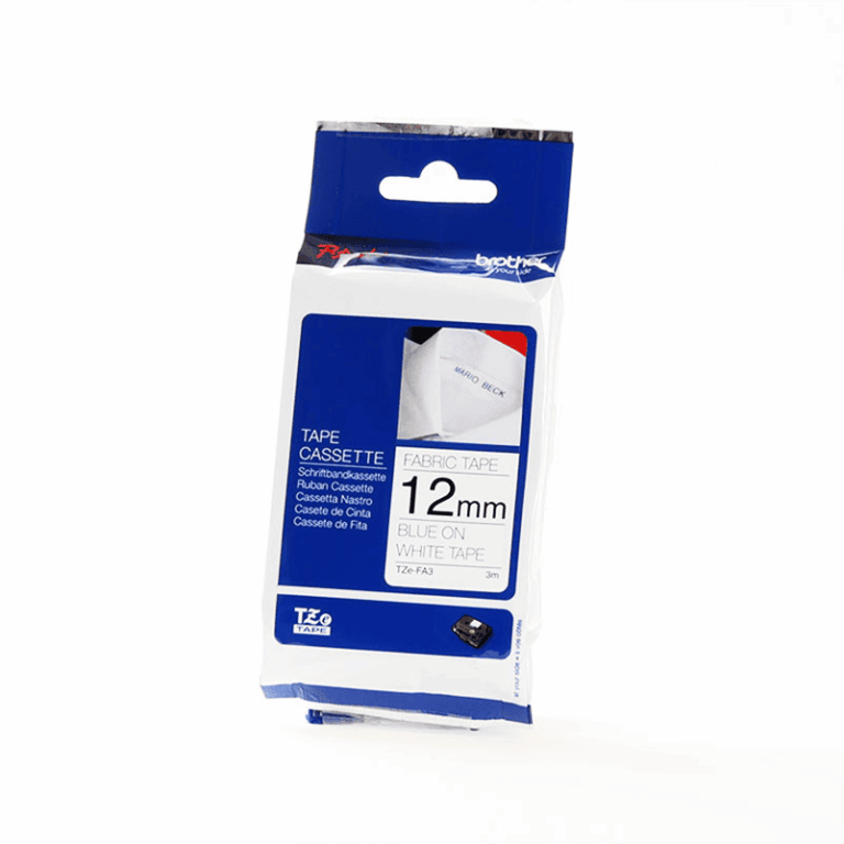 Ribbon Brother TZE‑FA3 / TZEFA3 – Blu mbi Bardhë