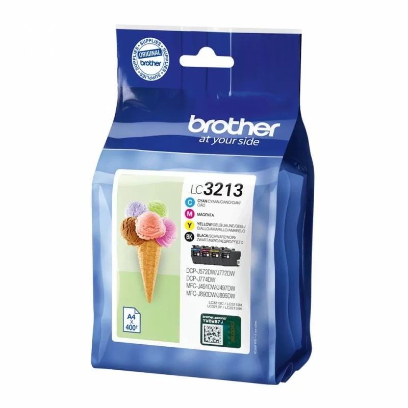 INK Brother LC-3213VALDR Value Pack / kapacitet standard – Set me 4 ngjyra (Zezë/ Blu/ Rozë/ Verdhë)