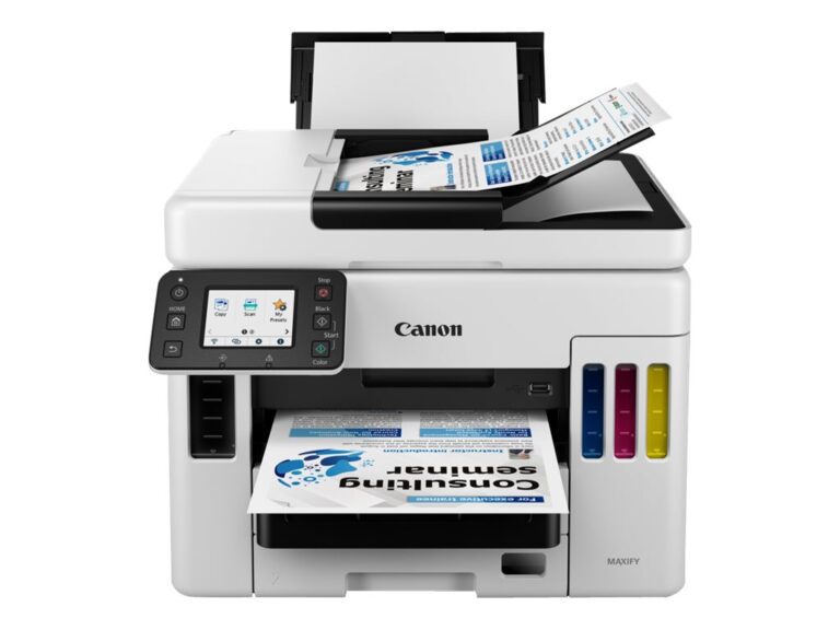 Printer Inkjet CANON PIXMA GX7040 / Print, Scan, Copy / ADF / A4 / Color / up to 24 ipm / USB, Wifi, LAN / e bardhë