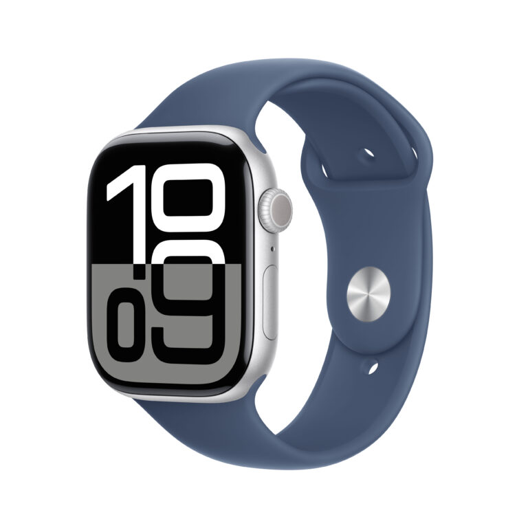 Apple Watch Series 10 GPS 46mm Silver Aluminium Case with Sport Band S/M - Denim