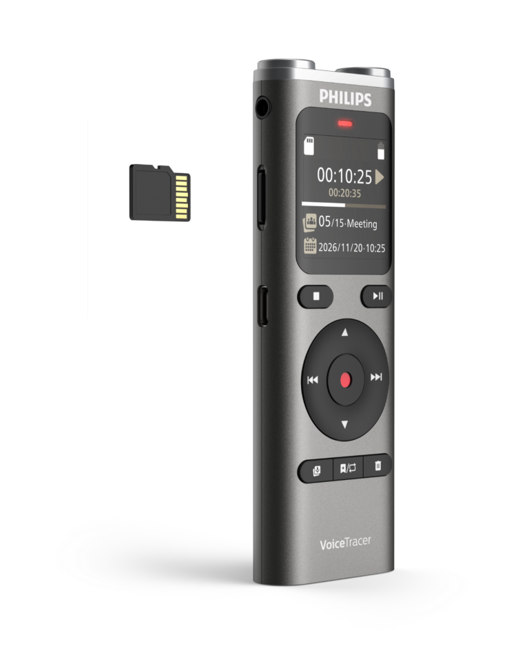 VoiceTracer / Audio Recorder Philips DVT2075 / 8GB / USB-C dhe slot për kartë memorie