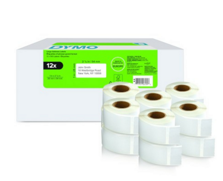 Etiketa për printer Dymo LabelWriter 500 / 2177563 / 12 Pack – Bardhë