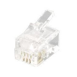 Aksesorë për Rrjet / RJ11 Modular Plug Western 4P4C / 100 pcs Bulk