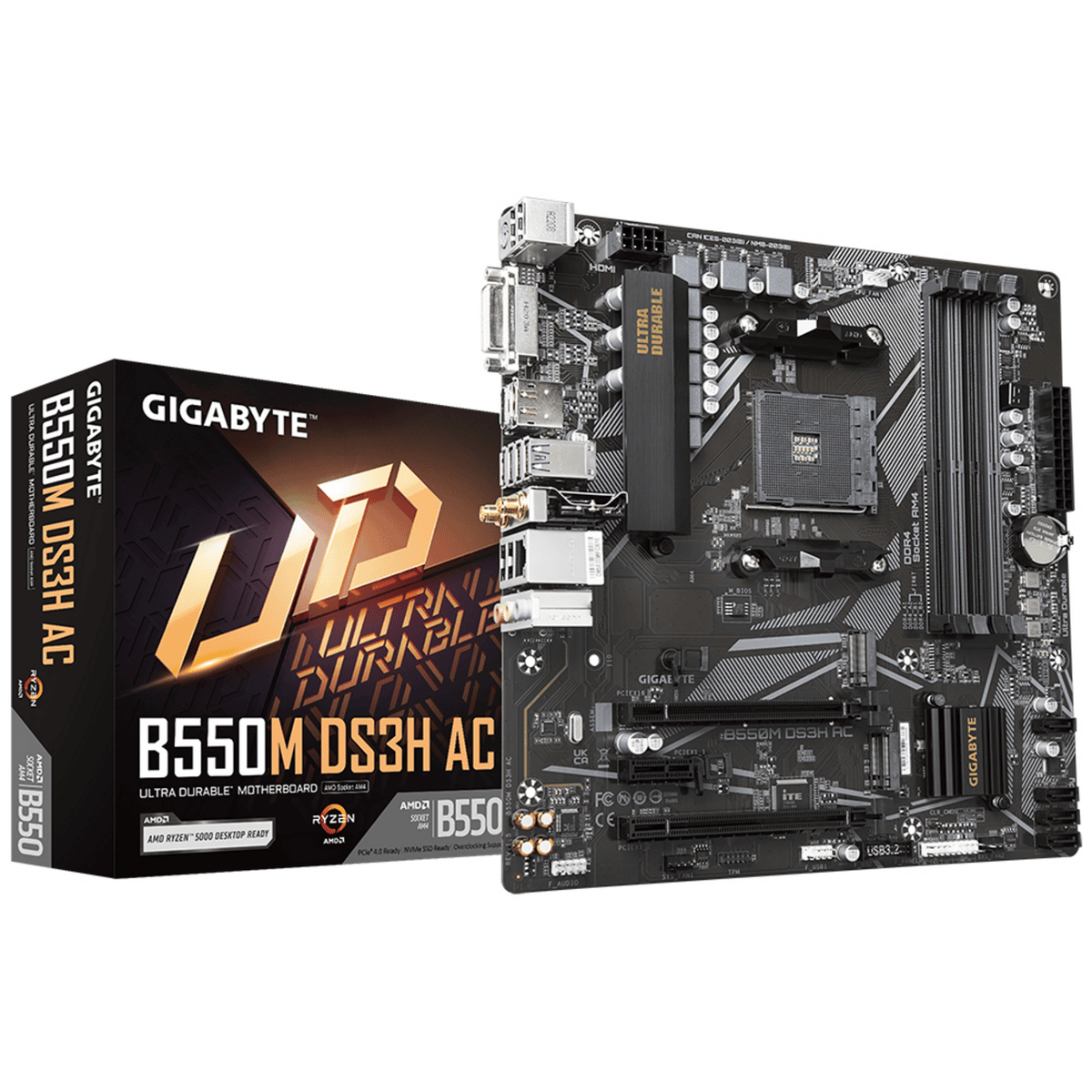 Pllakë Amë Gigabyte UD B550M DS3H AC Motherboard / AMD Chipset / B550M DS3H AC – Zezë