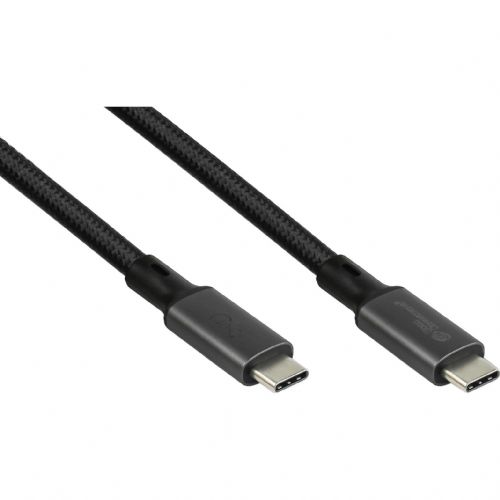 GoodConnections USB-C 4.0 (ST-ST) 1m Magnetisches Spiralkabel 240W 8K 60Hz Schwarz