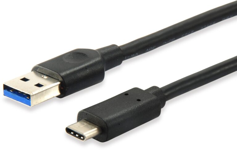 Kabel Equip USB-A 3.2 & C St/St 0.50m 3A/20V sw / e zezë