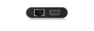 Docking Station Icy Box / USB-C në 3xUSB 3.0 / UDB-C / HDMI / VGA / LAN / SD / Kufje / microSD / 1000 Mbit/s / 5 Gbit/s / 4K UltraHD / 60Hz / Hiri