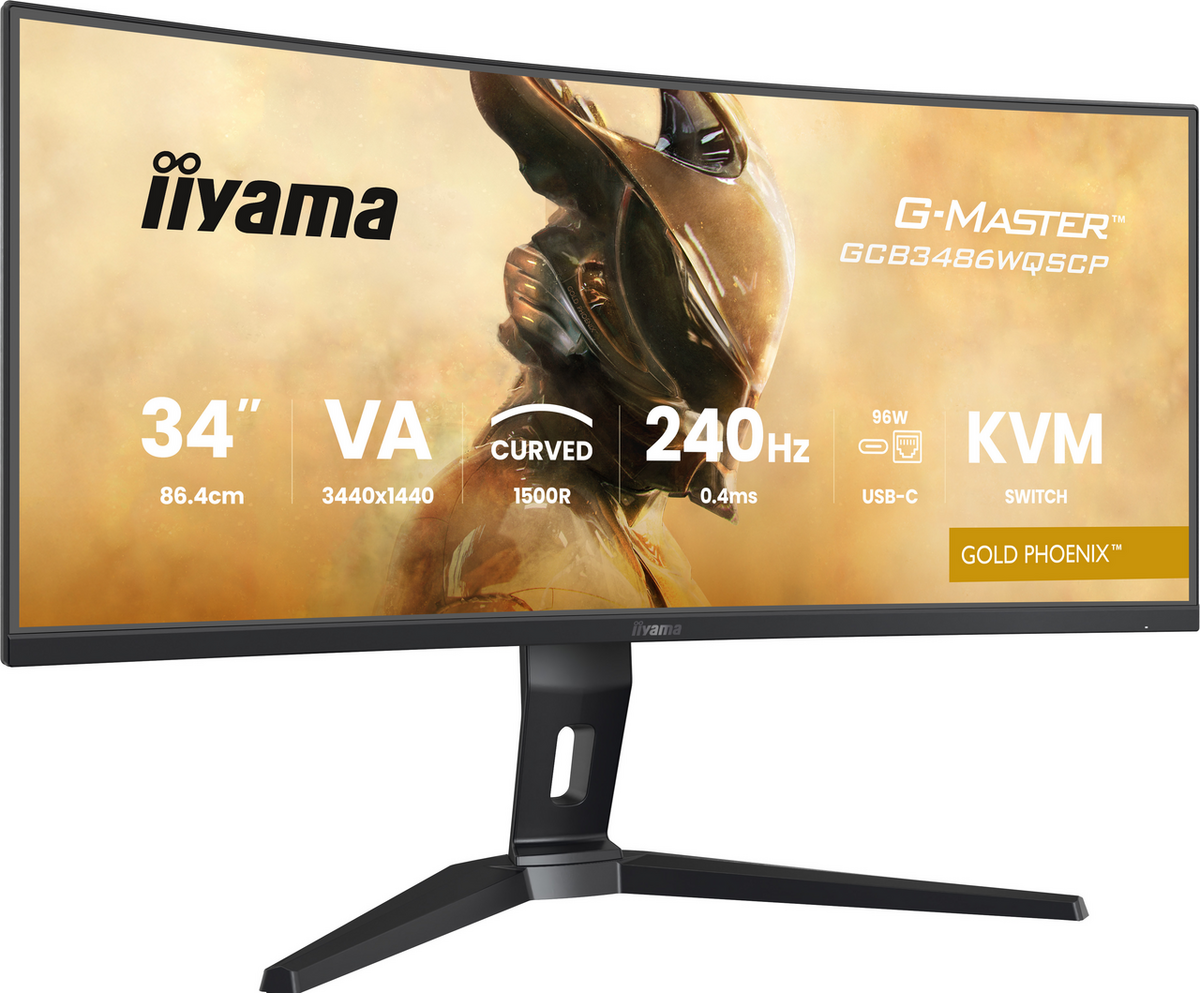 Monitor Gaming iiyama G-Master GCB3486WQSCP-B1 / 34"/ UWQHD VA / Curved / 240Hz / 0.4ms / HDMI + DisplayPort + HDCP + USB - Zezë