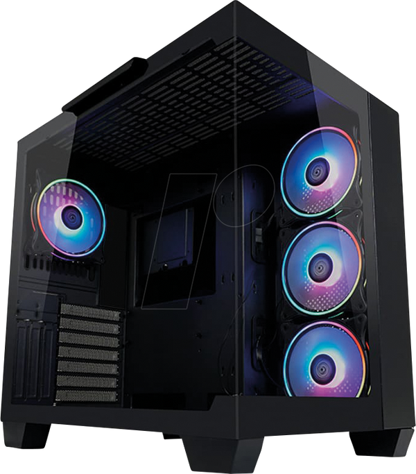 Kasë LC-Power Dark Storm_X LC-809B-ON / Midi Tower ATX / USB-C / USB 3.2 / HD Audio - Zezë