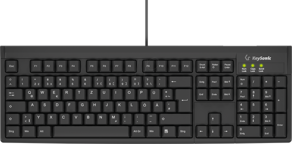 Tastierë me kabllo KeySonic KSK‑8008U‑IP / IPX7 / QWERTZ / German Language - Zezë