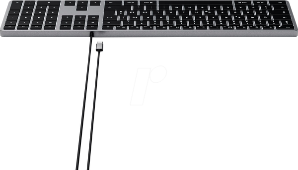 Tastierë me kabllo Satechi Slim W3 ST-UCSW3M-CH / USB-C / Swiss Layout - Zezë/Gri - Figura 4