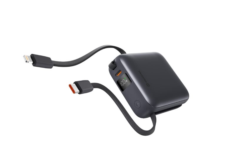 Power Bank SWISSTEN 10000 mAh ME KABLLO, USB-C DHE LIGHTNING SPACE, E ARGJENDTE