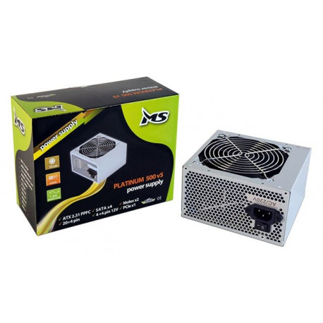 PSU MS-500 / 500W / 4-pin Floppy / 4-pin HDD/CD / 4-pin 12V / 5-pin SATA / 20-pin MB / 24-pin MB / Hiri