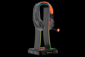 Mbajtëse për Kufje Gaming Meetion U002 / USB / Stand for gaming headset / USB Type C / RGB / e zezë