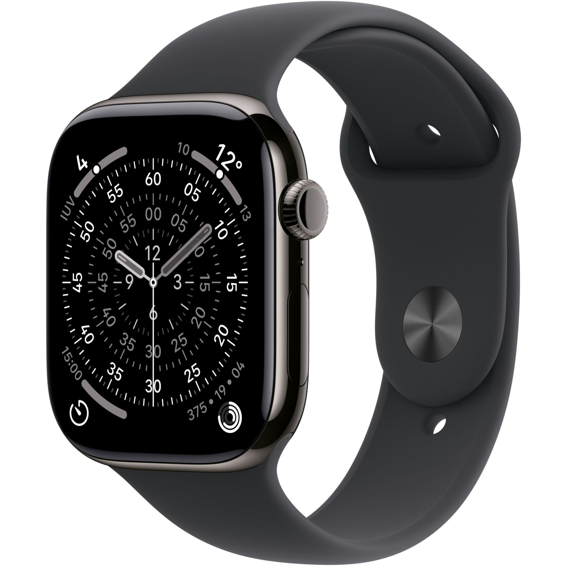 Apple Watch Series 11 Titanium Slate Cellular 42mm – Black Sport Band (M/L)