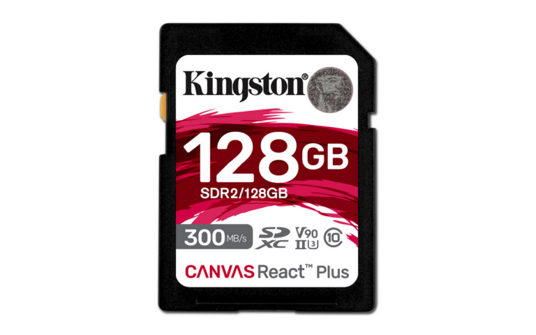 Kartë Memorie Kingston Canvas React Plus 128GB V90 / SDR2/128GB - Bardhë/Kuqe/Zezë