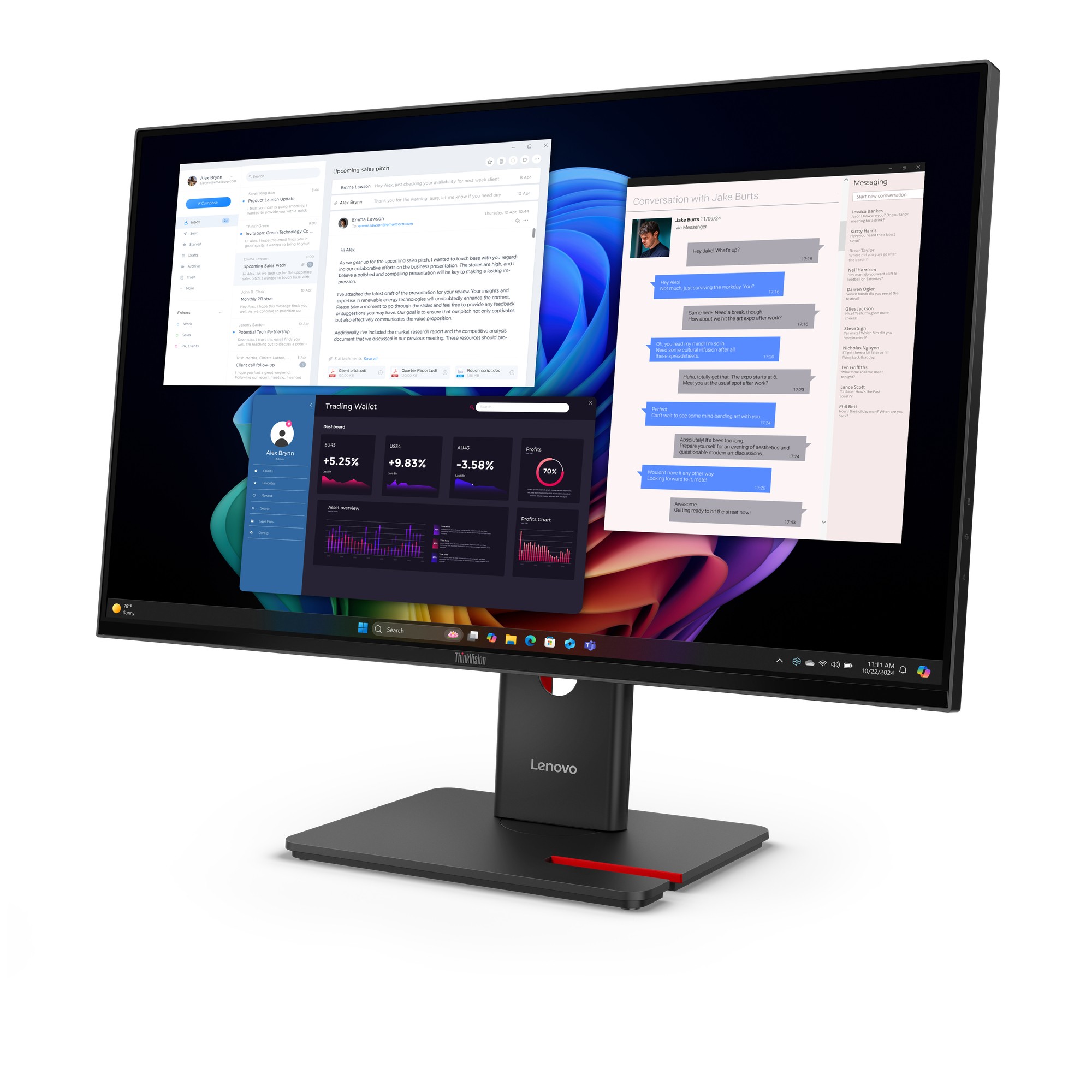 Monitor Lenovo ThinkVision T27UD-40 / 64AFGAT2EU / 27"/ 4K Ultra HD IPS / 60Hz / 6ms / HDMI+USB+DP - Zezë - Figura 2