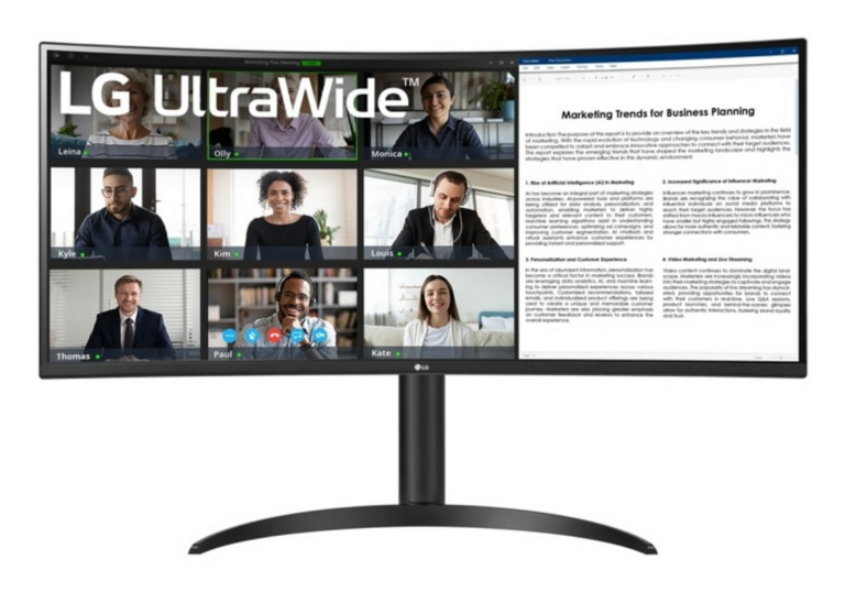 Monitor LG Ultrawide Professional 34WR55QK-B / 34"/ Ultra Wide Quad HD VA / Curved / 100 Hz / 5 ms / HDMI + USB-C  + DisplayPort - Zezë