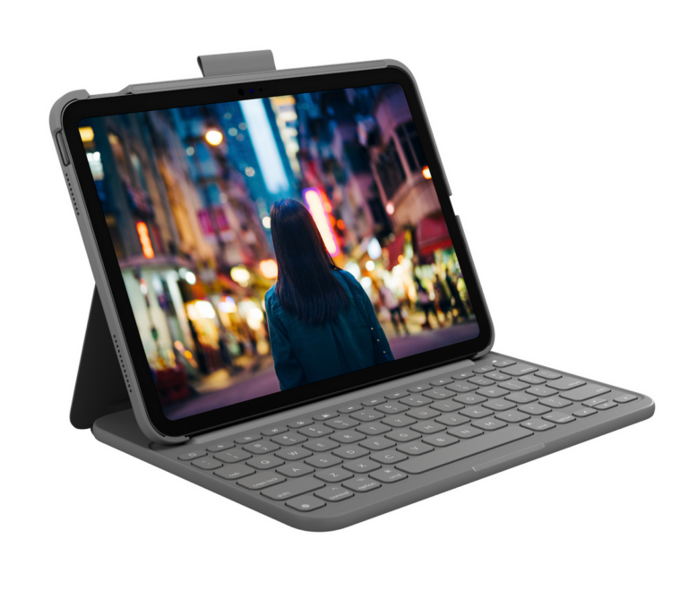 Aksesorë për tablet Logitech Slim Folio and keyboard / 920-011423 – Gri