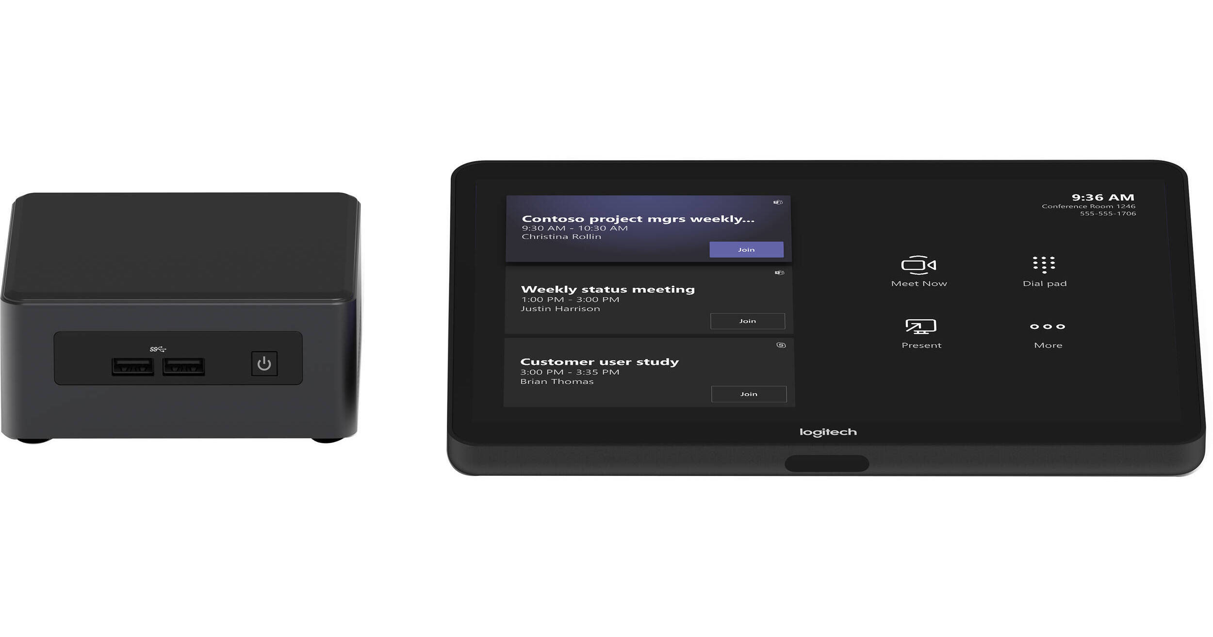 Sistem për Konferencë LOGI BASE për Microsoft Teams Rooms / Me Logitech Tap & PC të certifikuar