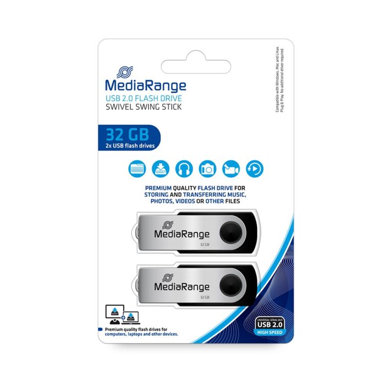 USB Flash Drive MediaRange Flexi / 32GB / USB 2.0 - 2 Copë