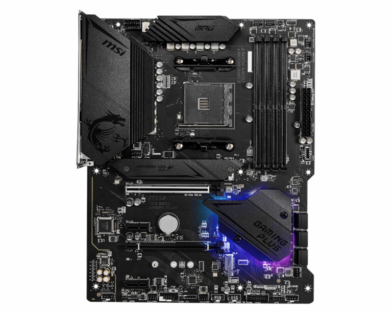 Pllakë Amë MSI MPG B550 GAMING PLUS Motherboard / AMD Chipset / 7C56-003R – Zezë
